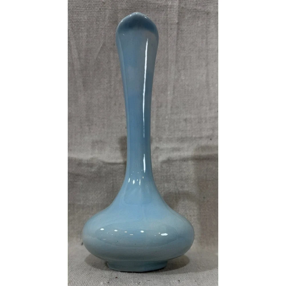 Lois Studio Pottery Blue Ceramic Pitcher Vase Mid Century Modern 7 Inch